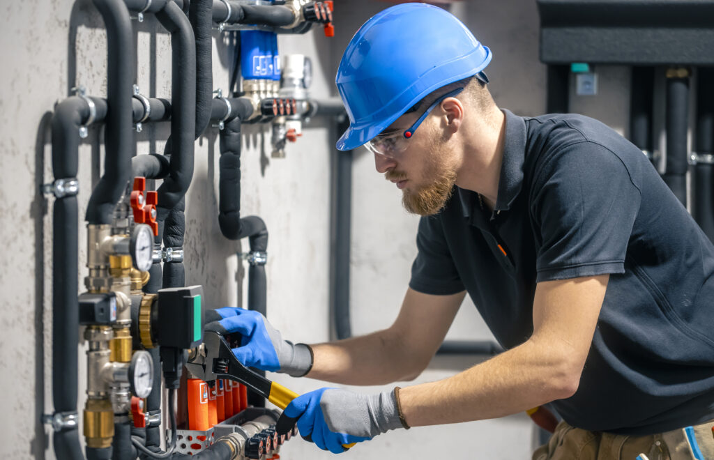 Monteur wartet Anlage